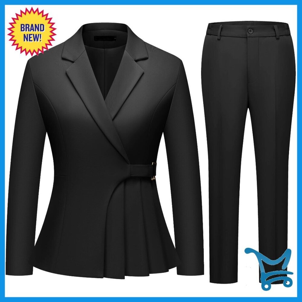Women's Professional Blazer Pantsuit Set Business Casual Office Wear Sizes